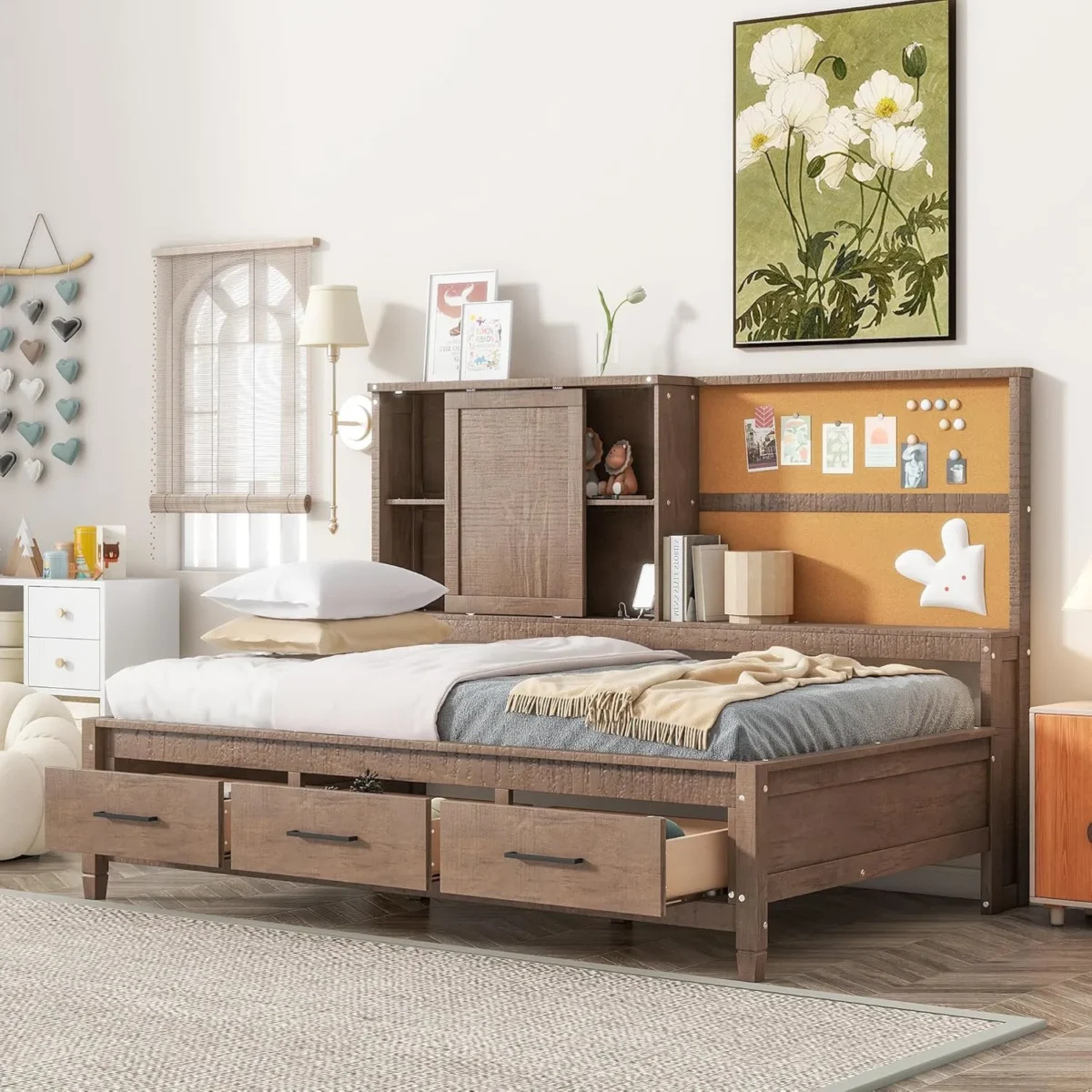 Ball & Cast Twin Daybed with Storage Shelves and 3 Drawers